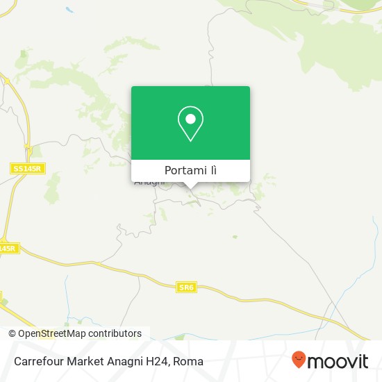 Mappa Carrefour Market Anagni H24