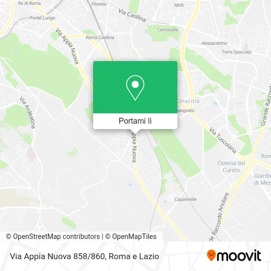 Mappa Via Appia Nuova 858/860