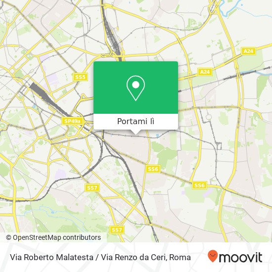 Mappa Via Roberto Malatesta / Via Renzo da Ceri