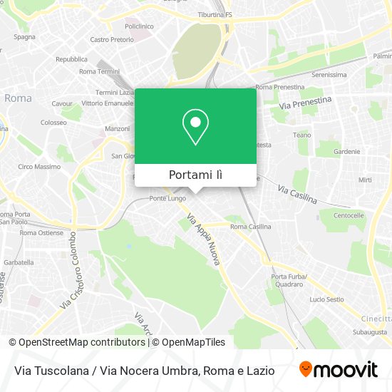 Mappa Via Tuscolana / Via Nocera Umbra