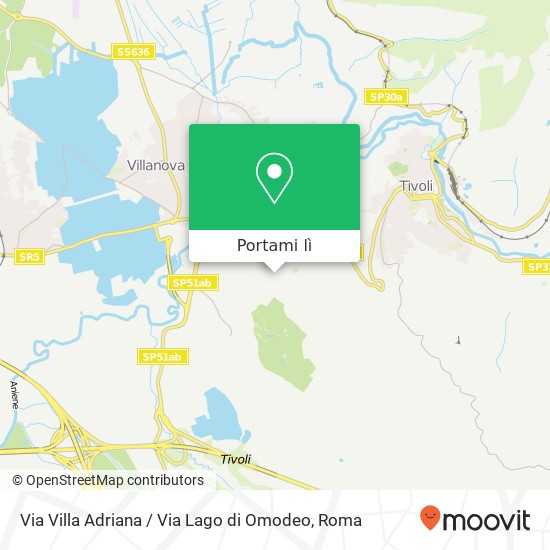 Mappa Via Villa Adriana / Via Lago di Omodeo