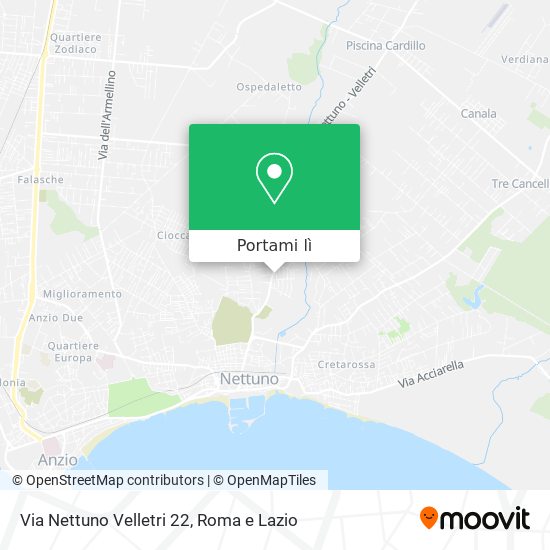 Mappa Via Nettuno Velletri 22