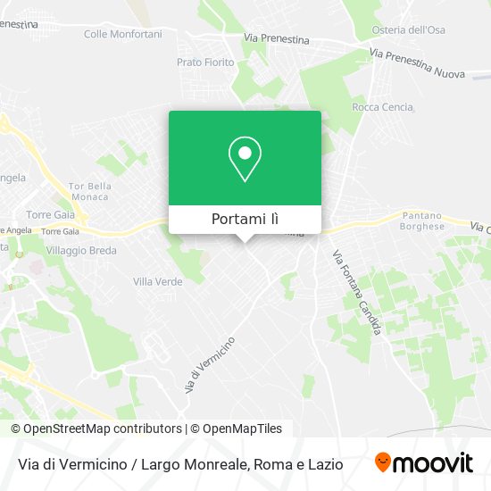 Mappa Via di Vermicino / Largo Monreale