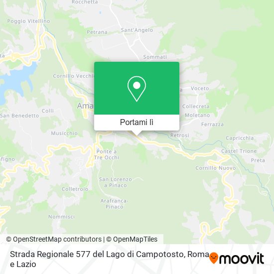 Mappa Strada Regionale 577 del Lago di Campotosto