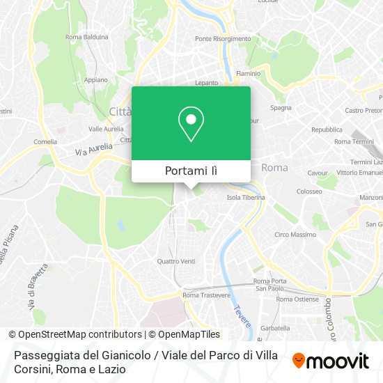 Mappa Passeggiata del Gianicolo / Viale del Parco di Villa Corsini