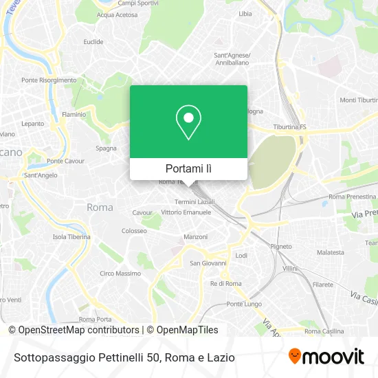 Mappa Sottopassaggio Pettinelli 50