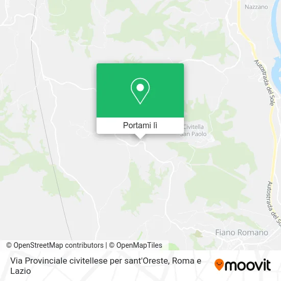 Mappa Via Provinciale civitellese per sant'Oreste