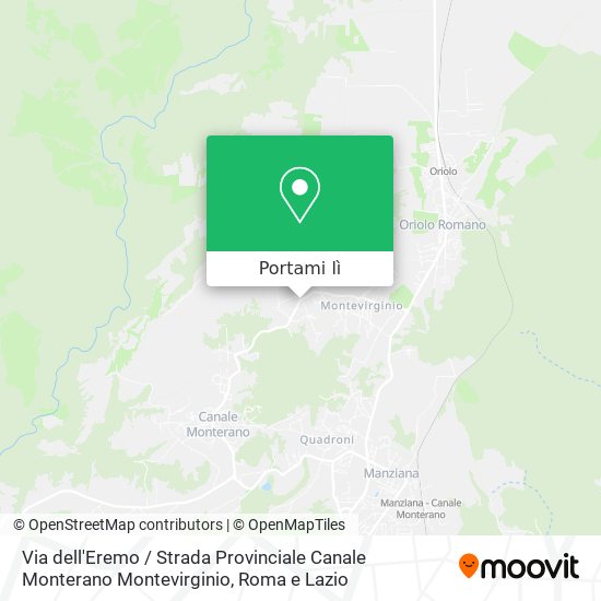 Mappa Via dell'Eremo / Strada Provinciale Canale Monterano Montevirginio