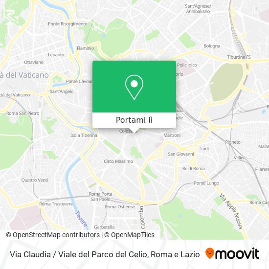 Mappa Via Claudia / Viale del Parco del Celio