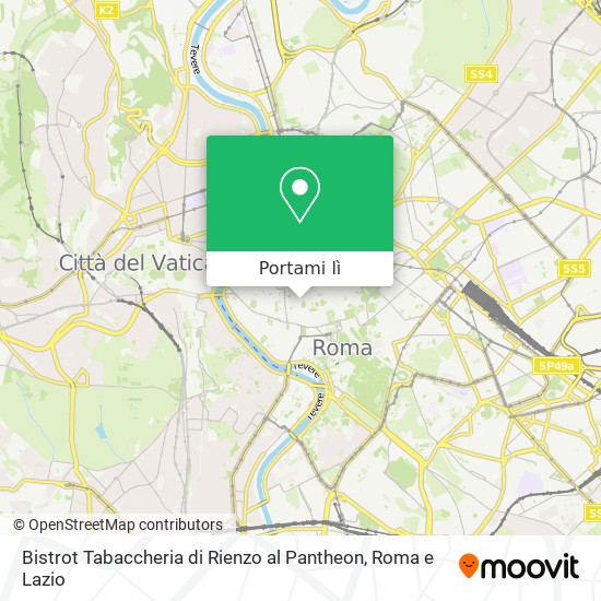 Mappa Bistrot Tabaccheria di Rienzo al Pantheon