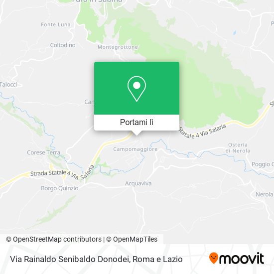 Mappa Via Rainaldo Senibaldo Donodei