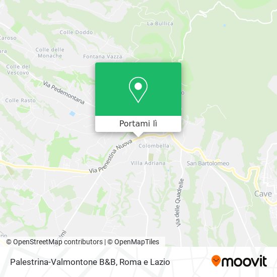 Mappa Palestrina-Valmontone B&B