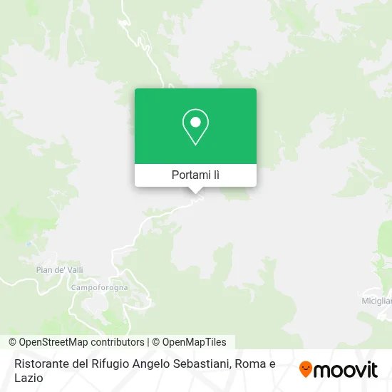 Mappa Ristorante del Rifugio Angelo Sebastiani