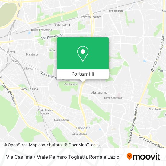Mappa Via Casilina / Viale Palmiro Togliatti