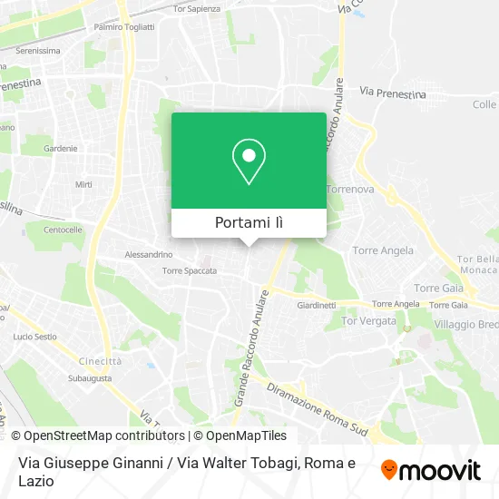 Mappa Via Giuseppe Ginanni / Via Walter Tobagi