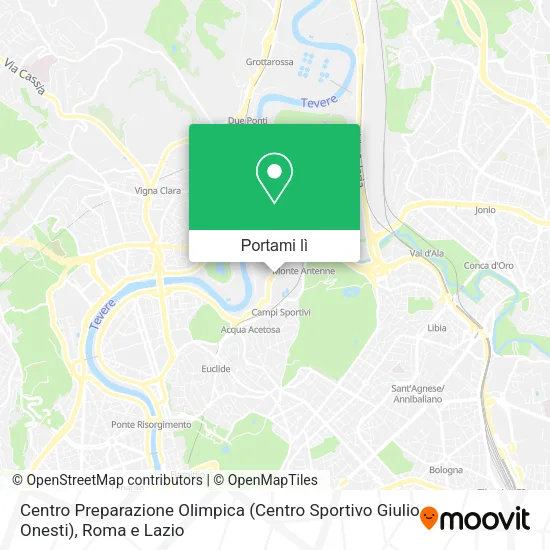 Mappa Centro Preparazione Olimpica (Centro Sportivo Giulio Onesti)