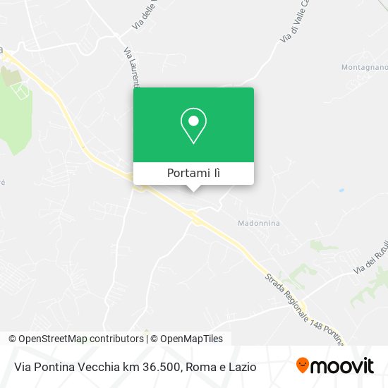 Mappa Via Pontina Vecchia km 36.500