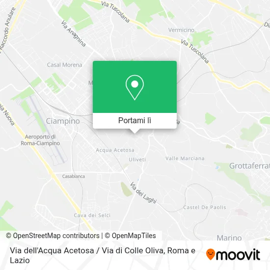 Mappa Via dell'Acqua Acetosa / Via di Colle Oliva