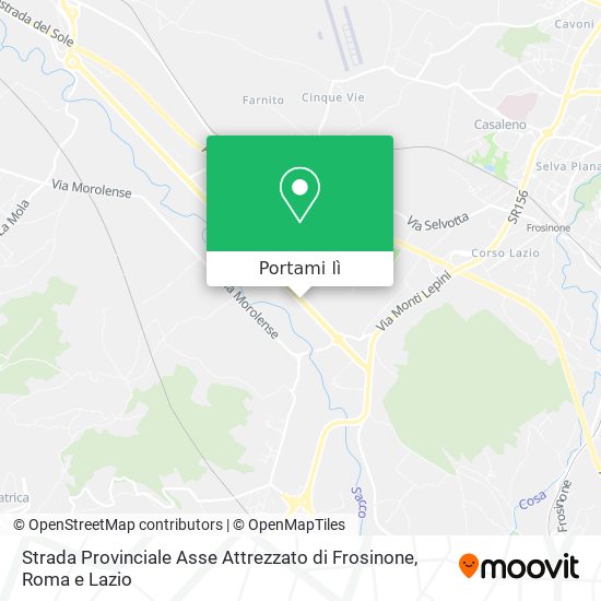 Mappa Strada Provinciale Asse Attrezzato di Frosinone