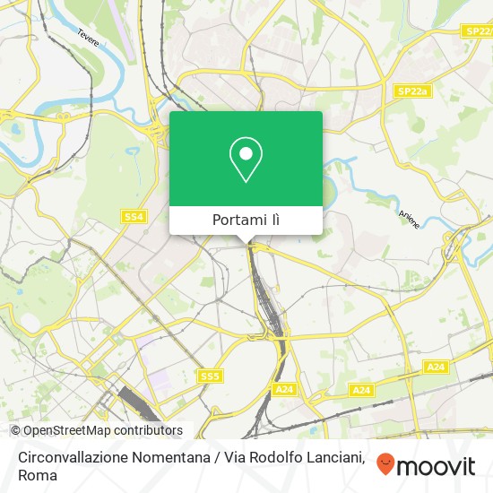 Mappa Circonvallazione Nomentana / Via Rodolfo Lanciani