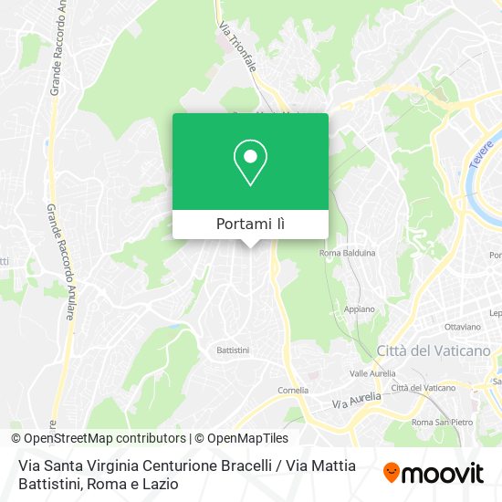 Mappa Via Santa Virginia Centurione Bracelli / Via Mattia Battistini