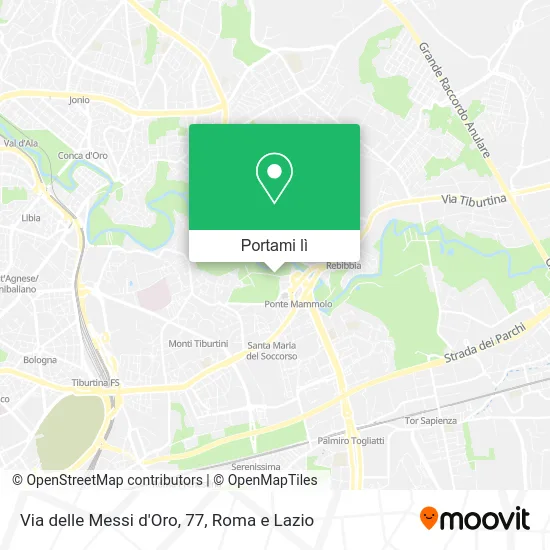 Mappa Via delle Messi d'Oro, 77