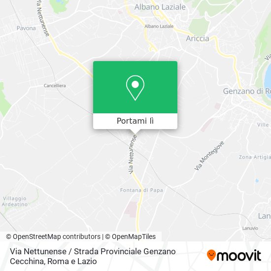 Mappa Via Nettunense / Strada Provinciale Genzano Cecchina