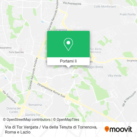 Mappa Via di Tor Vergata / Via della Tenuta di Torrenova