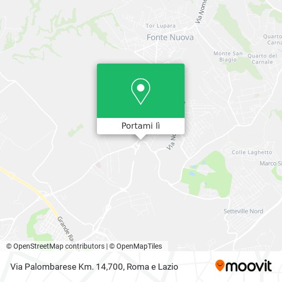 Mappa Via Palombarese Km. 14,700