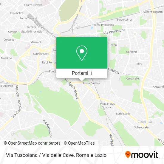 Mappa Via Tuscolana / Via delle Cave