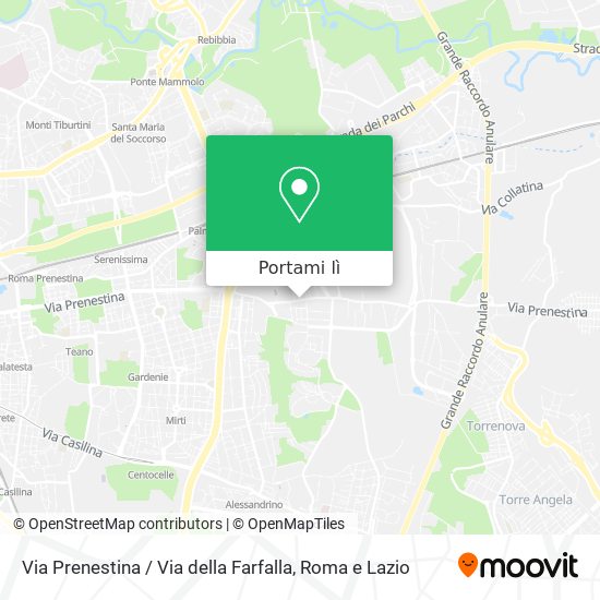 Mappa Via Prenestina / Via della Farfalla