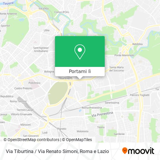 Mappa Via Tiburtina / Via Renato Simoni