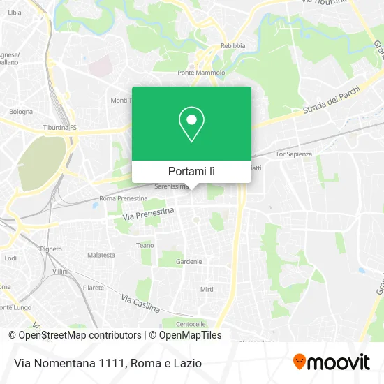 Mappa Via Nomentana 1111