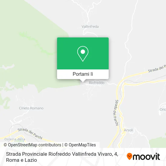 Mappa Strada Provinciale Riofreddo Vallinfreda Vivaro, 4