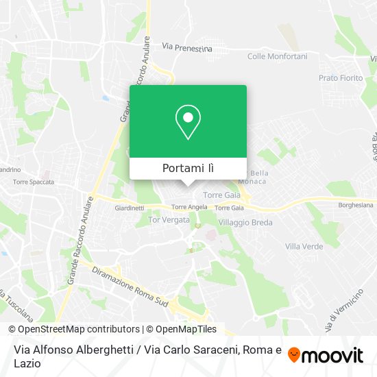 Mappa Via Alfonso Alberghetti / Via Carlo Saraceni