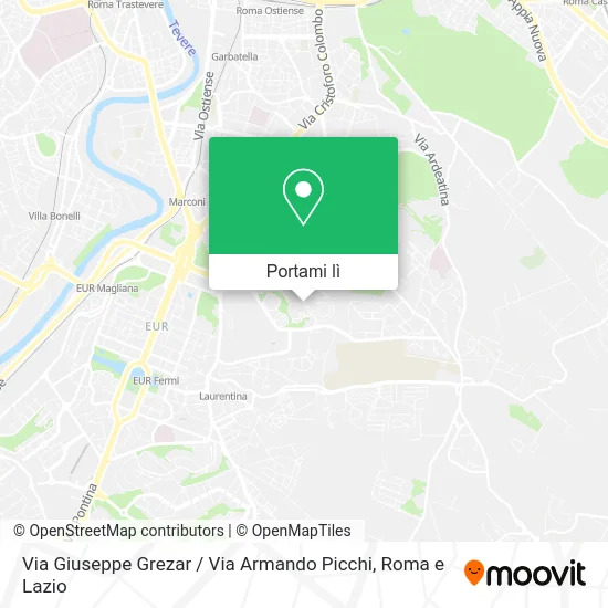 Mappa Via Giuseppe Grezar / Via Armando Picchi