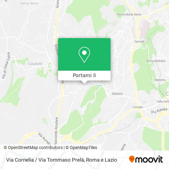 Mappa Via Cornelia / Via Tommaso Prelà