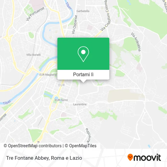 Mappa Tre Fontane Abbey