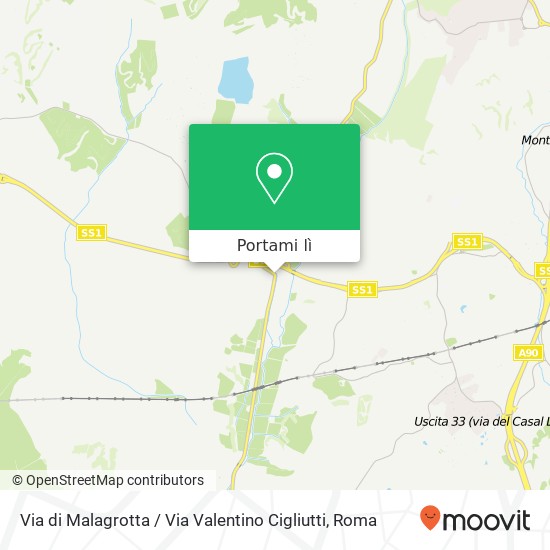 Mappa Via di Malagrotta / Via Valentino Cigliutti