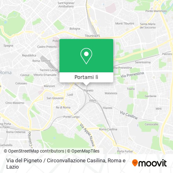 Mappa Via del Pigneto / Circonvallazione Casilina