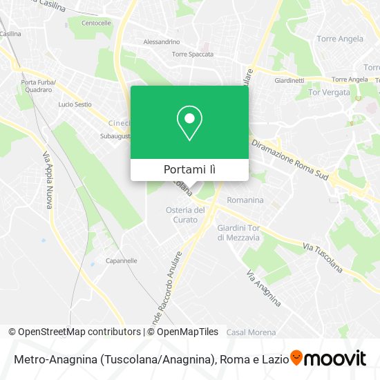 Mappa Metro-Anagnina (Tuscolana / Anagnina)