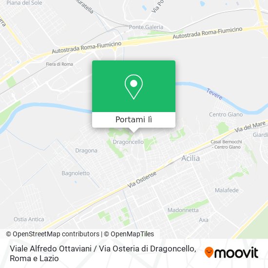 Mappa Viale Alfredo Ottaviani / Via Osteria di Dragoncello