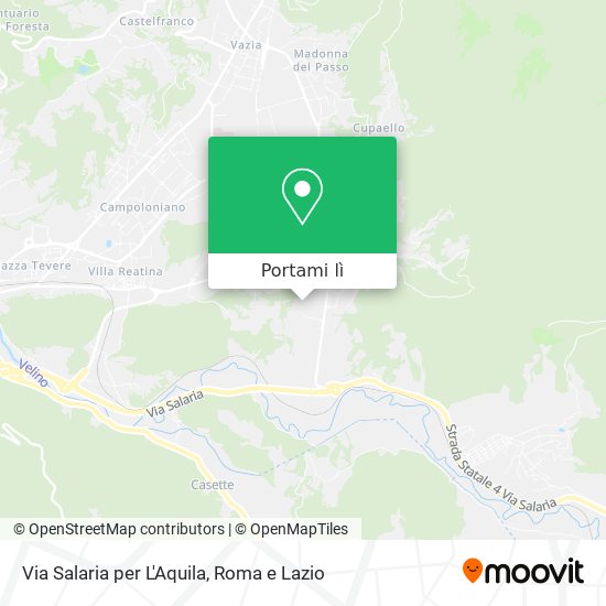 Mappa Via Salaria per L'Aquila
