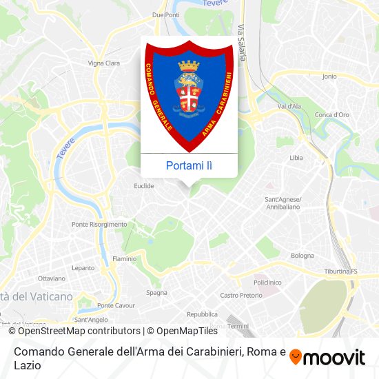 Mappa Comando Generale dell'Arma dei Carabinieri