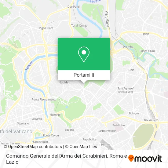 Mappa Comando Generale dell'Arma dei Carabinieri