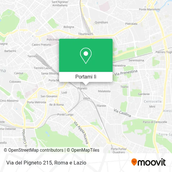 Mappa Via del Pigneto  215