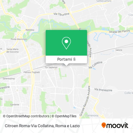 Mappa Citroen Roma-Via Collatina