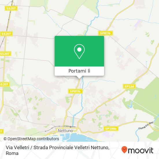 Mappa Via Velletri / Strada Provinciale Velletri Nettuno