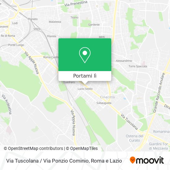 Mappa Via Tuscolana / Via Ponzio Cominio