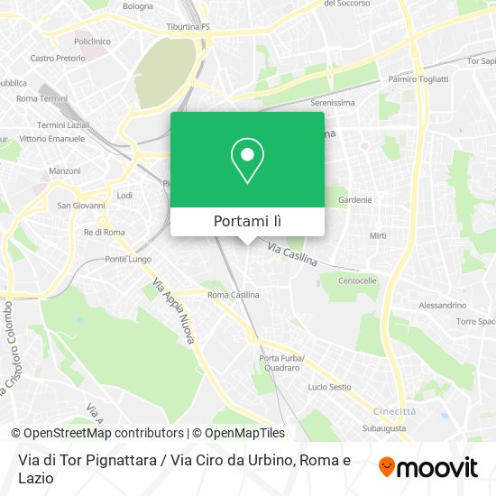 Mappa Via di Tor Pignattara / Via Ciro da Urbino